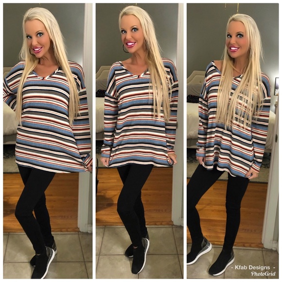 ❤️LAST 1! Striped Double Back Tue Tunuc! - Picture 6 of 6